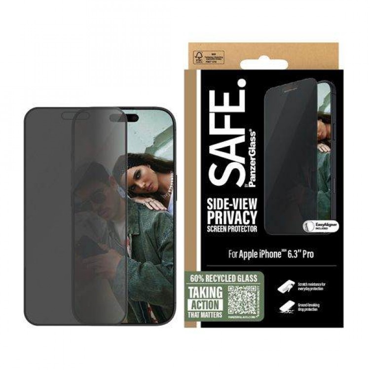 PanzerGlass Γυαλί προστασίας Privacy SAFE. Case Friendly 0.3MM για Apple iPhone 16 PRO 6.3 2024 - PG-SAFEP95876