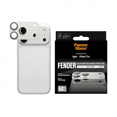 PANZERGLASS Γυαλί προστασίας FENDER CAMERA Aluminum LENS protector για Apple iPhone 17 Pro 6.3 5G 2025 - ΑΣΗΜΙ - PG-PG59749