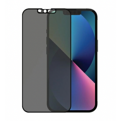 PanzerGlass Tempered Glass Fullcover MICROFRACTURE ANTIBACTERIAL Privacy CamSlider "Edge-to-Edge" Case Friendly 0.3MM για Apple iPhone 13, 13 PRO 6.1 - BLACK - P2748