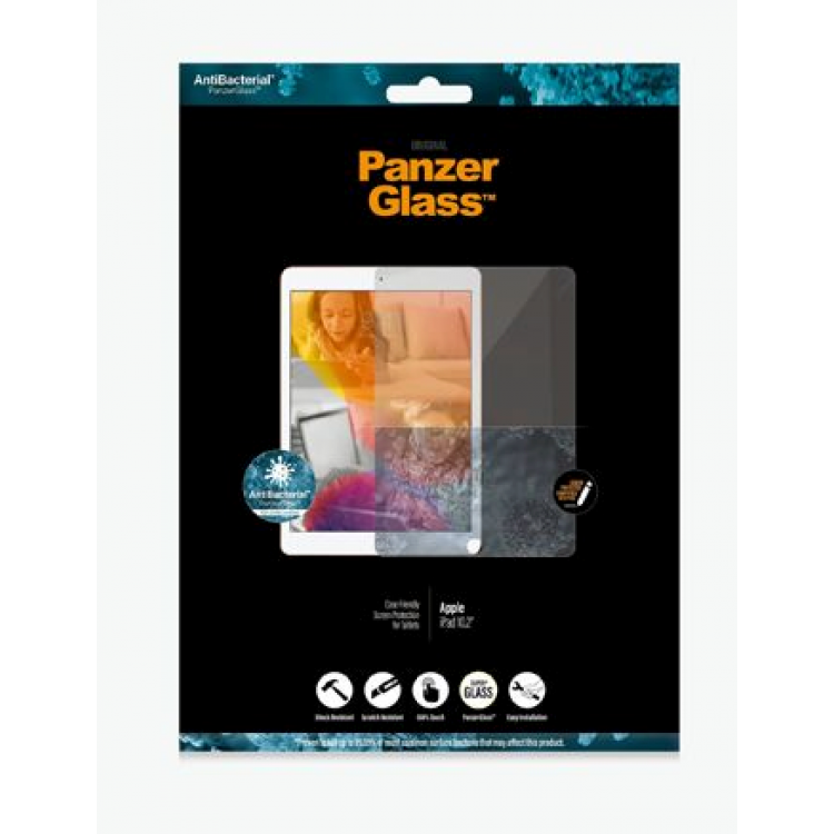 PanzerGlass Αντιβακτηριδιακό Γυαλί προστασίας Fullcover 3D 0.3MM Curved Edges για Apple iPad 10.2 (2019/20/21 - 7/8/9th gen) - ΔΙΑΦΑΝΟ - PG-2673