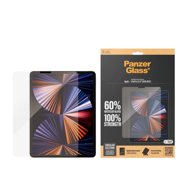 PanzerGlass Utra-Wide Fit Γυαλί προστασίας Fullcover 3D 0.3MM Curved Edges για Apple iPad Pro 12.9 (2018 - 2022) - ΔΙΑΦΑΝΟ - PG-2845 