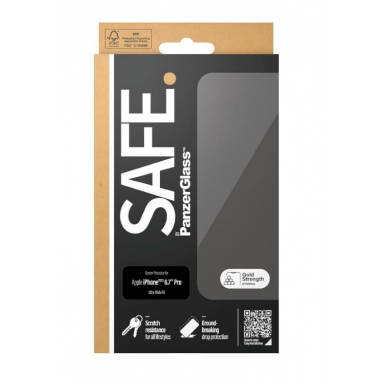 PanzerGlass Γυαλί προστασίας SAFE. Case Friendly Ultra-wide Fit Full Face 0.3MM για Apple iPhone 15 Pro Max 6.7 2023 - PG-SAFE95537