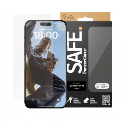 PanzerGlass Γυαλί προστασίας SAFE. Case Friendly Ultra-wide Fit Full Face 0.3MM για Apple iPhone 15 Pro Max 6.7 2023 - PG-SAFE95537