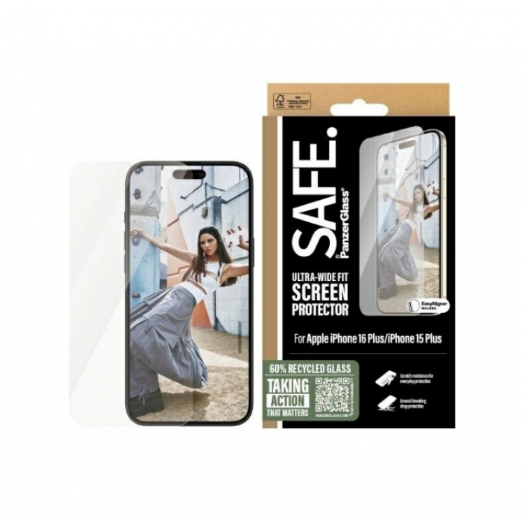 PanzerGlass Γυαλί προστασίας SAFE. Case Friendly Ultra-Wide Fit 0.3MM για Apple iPhone 16 Plus 6.7 2024 - PG-SAFE95877