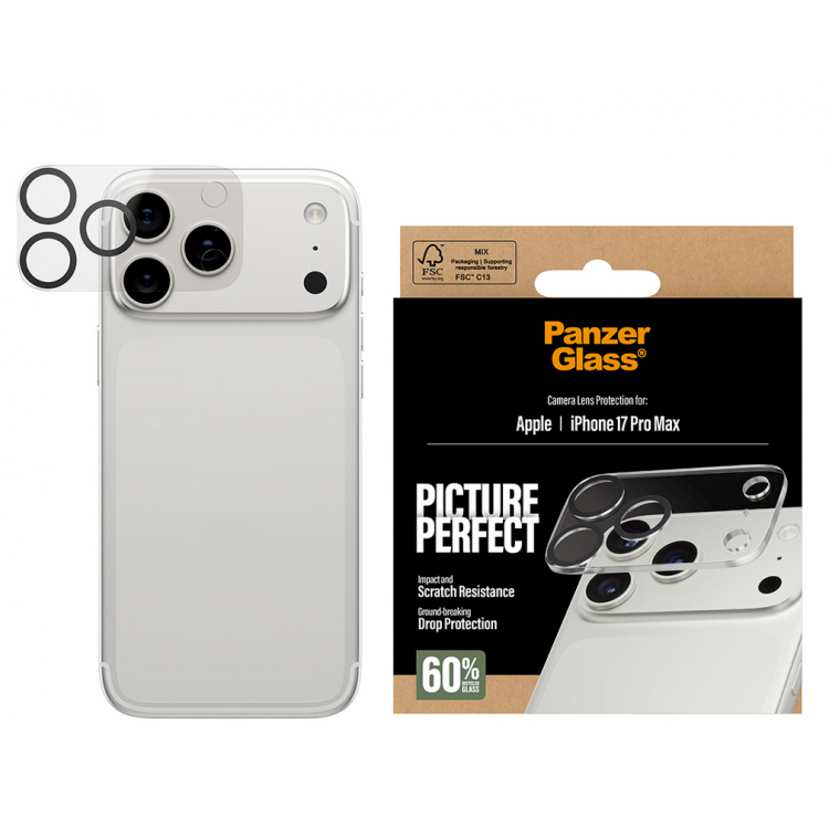 PANZERGLASS Γυαλί προστασίας PicturePerfect CAMERA LENS protector για Apple iPhone 17 Pro ΜΑΧ 6.9 5G 2025 - ΔΙΑΦΑΝΟ - PG-PG72791
