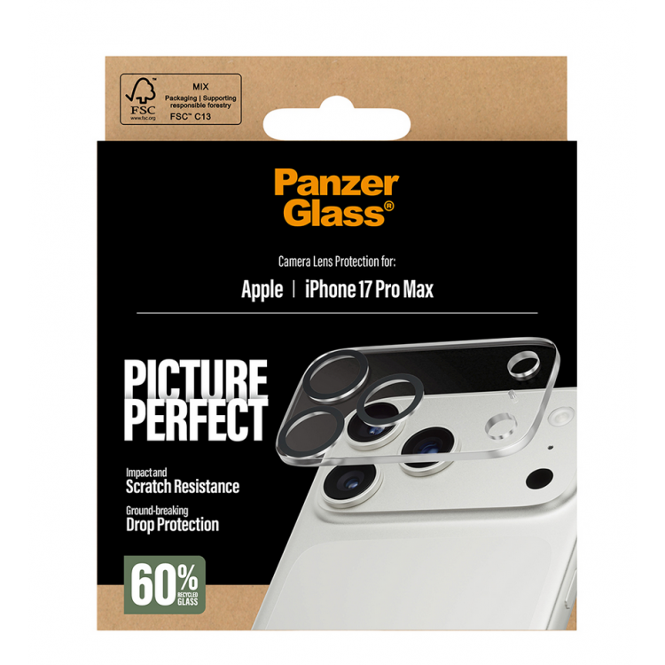 PANZERGLASS Γυαλί προστασίας PicturePerfect CAMERA LENS protector για Apple iPhone 17 Pro ΜΑΧ 6.9 5G 2025 - ΔΙΑΦΑΝΟ - PG-PG72791