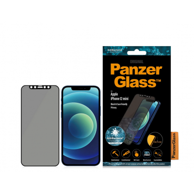 PanzerGlass Γυαλί προστασίας Fullcover Privacy AB "Edge-to-Edge" Case Friendly 0.3MM για Apple iPhone 12 mini 5.4 - ΜΑΥΡΟ - P2710