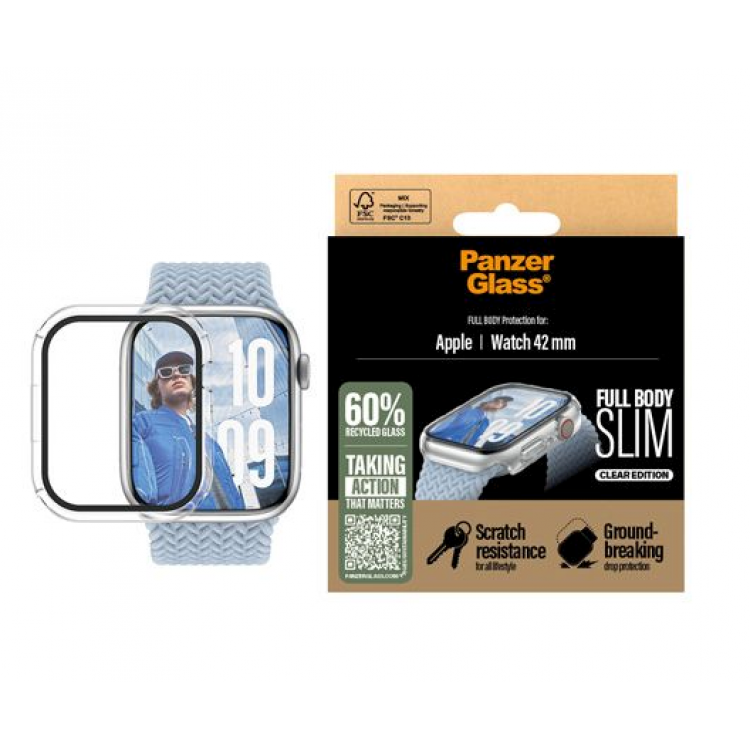 Θήκη PanzerGlass® Snappie με Προστατευτικο οθόνης Full Slim Body για Apple Watch Series 10/11 - 42mm - ΔΙΑΦΑΝΟ - PG-3713