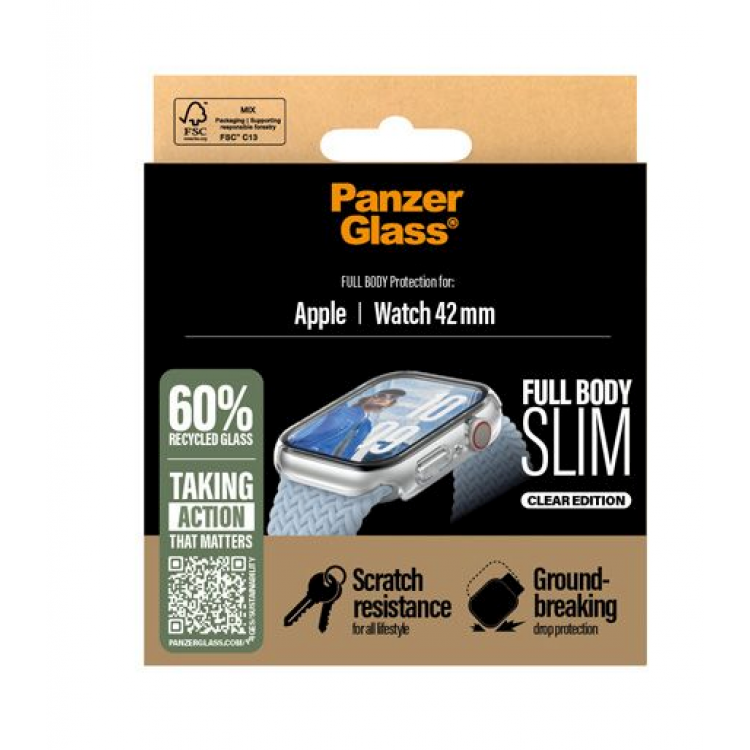 Θήκη PanzerGlass® Snappie με Προστατευτικο οθόνης Full Slim Body για Apple Watch Series 10/11 - 42mm - ΔΙΑΦΑΝΟ - PG-3713