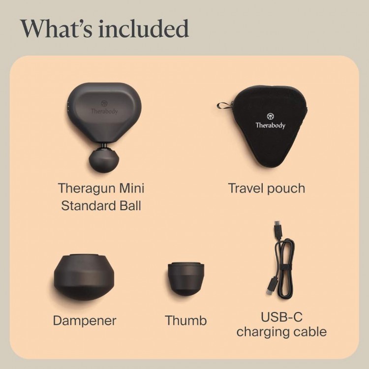 Therabody Theragun mini 3ης ΓΕΝΙΑΣ Ηλεκτρικό πιστόλι μασάζ χειρός - ΜΑΥΡΟ - TG0004128-3A10