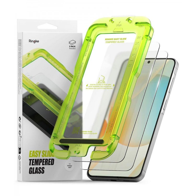 RINGKE EASY SLIDE CASE FRIENDLY Γυαλί προστασίας FULL για SAMSUNG GALAXY A57 5G 2026 - 2 PCS - ΔΙΑΦΑΝΟ