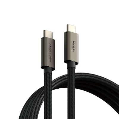 RINGKE καλώδιο USB-C 3.2 GEN 2X2 TYPE-C PD240W - 2.0μ. - ΜΑΥΡΟ