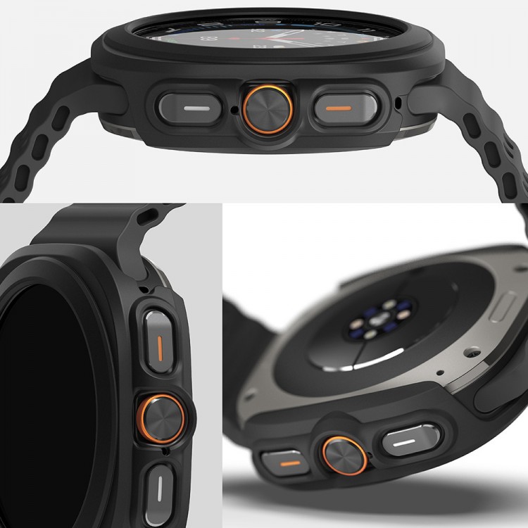 Θήκη RINGKE SLIM και Γυαλί προστασίας για Samsung GALAXY WATCH ULTRA (47 MM) - ΜΑΥΡΟ