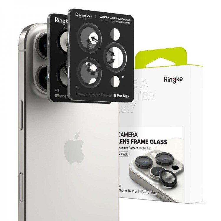  RINGKE CAMERA FRAME PROTECTOR 2-PACK για CAMERA LENS του Apple IPHONE 16 PRO 6.3 / 16 PRO MAX 6.9 - ΜΑΥΡΟ