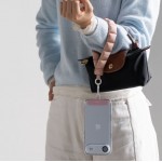 RINKGE HOLDER & PUFFER Universal Λουράκι χειρός για SMARTPHONES - FLORAL ΡΟΖ