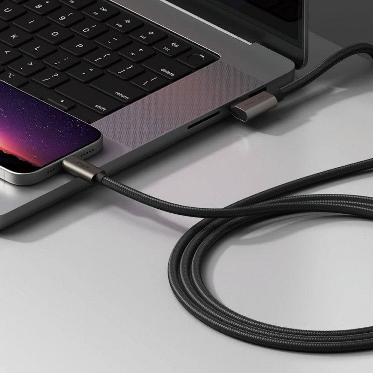 RINGKE καλώδιο USB 3.2 Gen 2x2 USB-C 90 Degree Cable PD 240W - 2.0μ. - ΜΑΥΡΟ