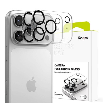  RINGKE CAMERA FULL COVER FRAME PROTECTOR για CAMERA LENS για Apple IPHONE 17 PRO 6.3 5G 2025 - ΔΙΑΦΑΝΟ ΜΑΥΡΟ - 2 ΤΕΜ.