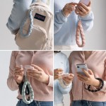 RINKGE HOLDER & PUFFER Universal Λουράκι χειρός για SMARTPHONES - FLORAL ΡΟΖ