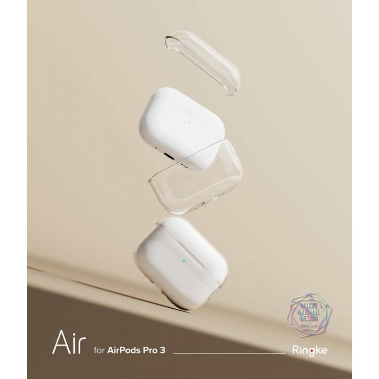 Θήκη RINGKE Soft Flexible  με γάντζο για Apple AirPods PRO 3 2025 - ΔΙΑΦΑΝΟ