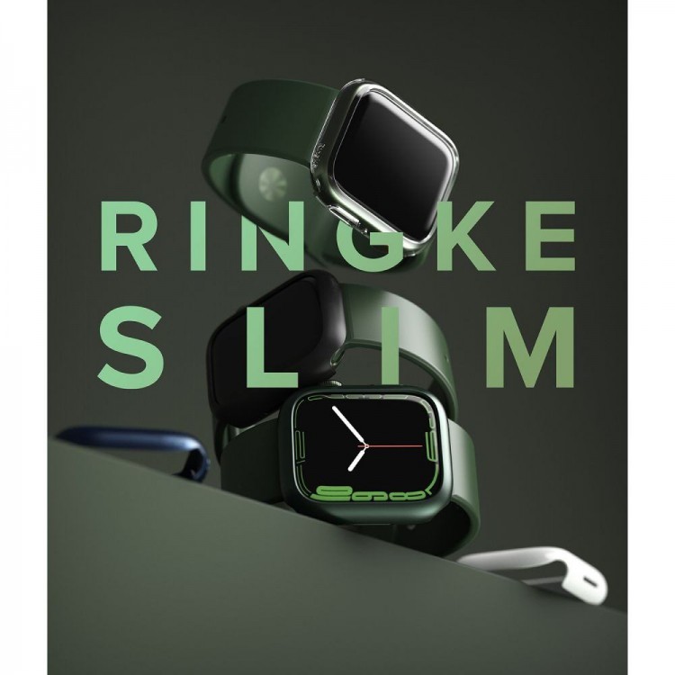 θήκη RINGKE SLIM 2-PACK Fit for Apple Watch 4/5/6/SE - 44MM - ΔΙΑΦΑΝΟ & ΜΕΤΑΛΛΙΚΟ ΜΠΛΕ (2 TEM) - S48885RS
