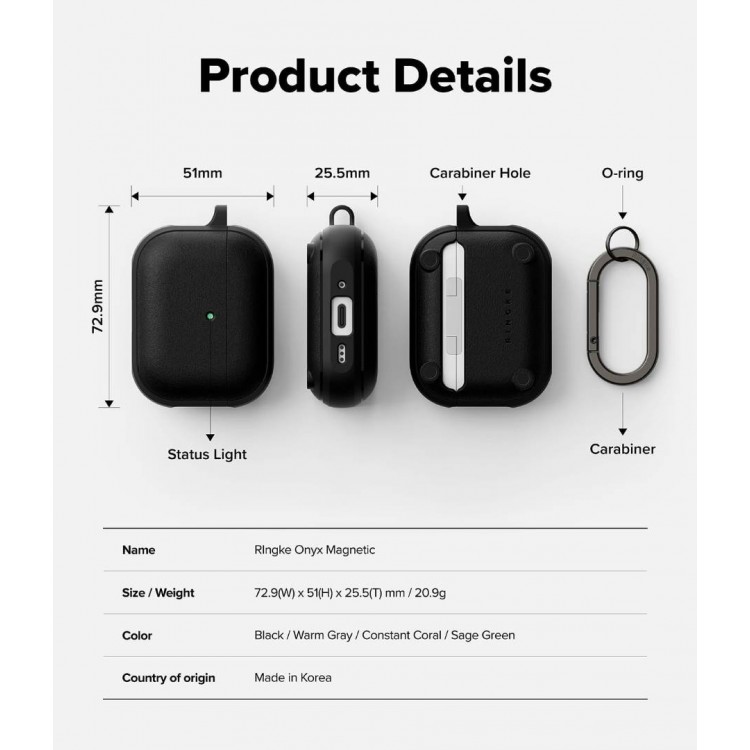 Θήκη RINGKE ONYX MAGNETIC MAGSAFE WOVEN για Apple AirPods PRO 3 2025 - ΜΑΥΡΟ - RGK11903
