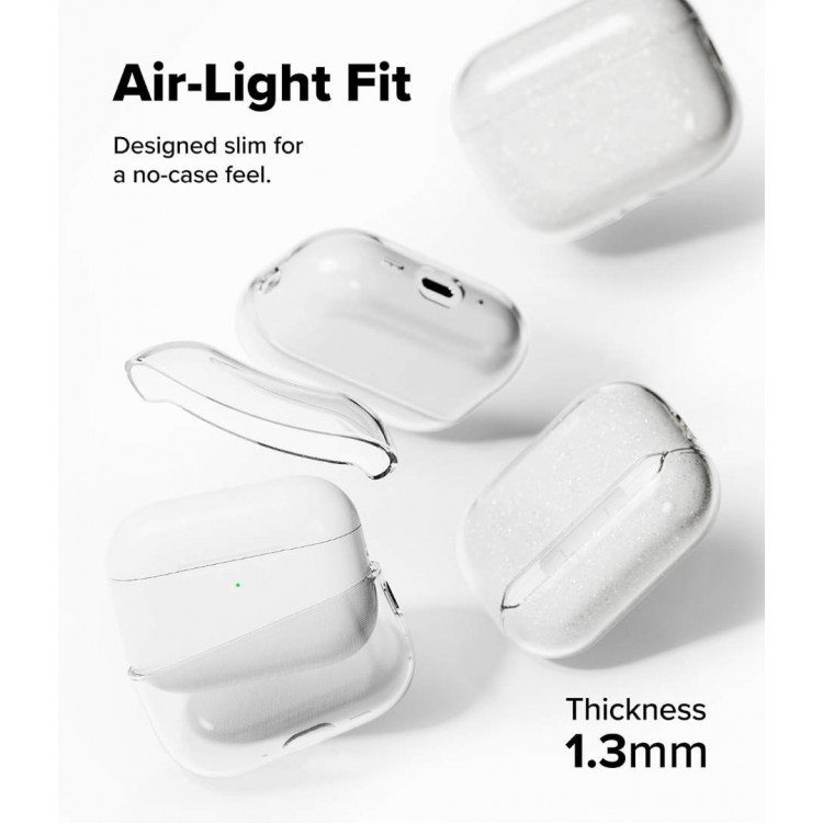 Θήκη RINGKE Soft Flexible  με γάντζο για Apple AirPods PRO 3 2025 - ΔΙΑΦΑΝΟ