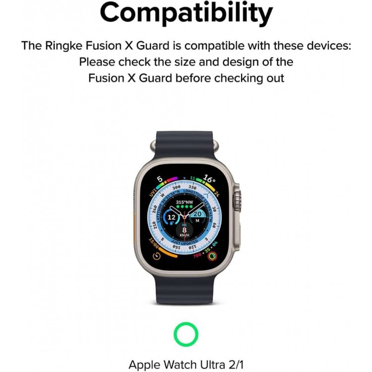 Θήκη RINGKE FUSION X GUARD με λουράκι αθλητικό,με Wire Protection για APPLE WATCH ULTRA 1/2 - 49 MM - ΜΑΥΡΟ