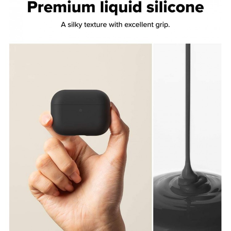 Θήκη RINGKE SILICONE με γάντζο για Apple AirPods PRO 3 2025 - ΜΑΥΡΟ
