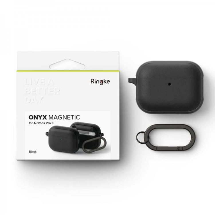 Θήκη RINGKE ONYX MAGNETIC MAGSAFE WOVEN για Apple AirPods PRO 3 2025 - ΜΑΥΡΟ - RGK11903