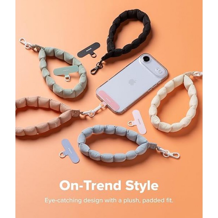 RINKGE HOLDER & PUFFER Universal Λουράκι χειρός για SMARTPHONES - FLORAL ΡΟΖ