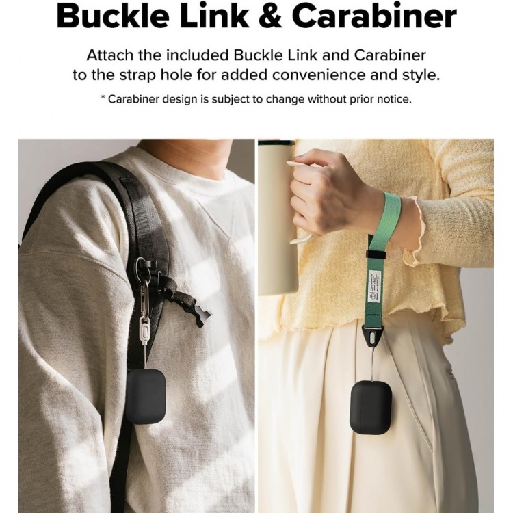 Θήκη RINGKE SILICONE με γάντζο για Apple AirPods PRO 3 2025 - ΜΑΥΡΟ