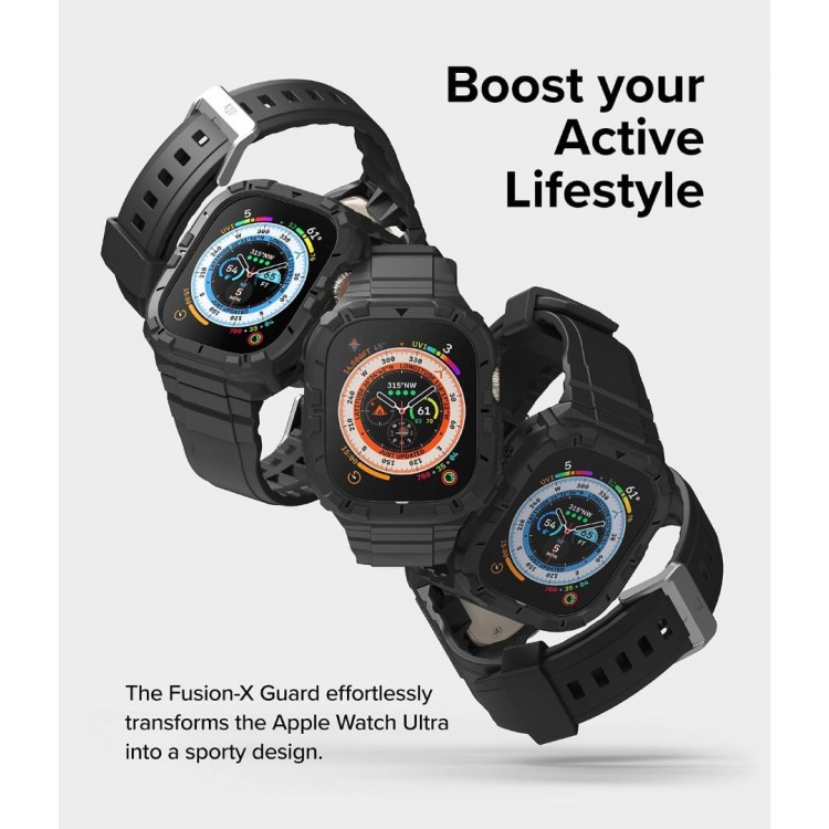 Θήκη RINGKE FUSION X GUARD με λουράκι αθλητικό για APPLE WATCH ULTRA 1/2 - 49 MM - ΜΑΥΡΟ Θήκη RINGKE FUSION X GUARD με λουράκι αθλητικό για APPLE WATCH ULTRA 1/2 - 49 MM - ΜΑΥΡΟ