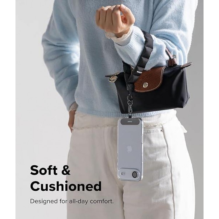 RINKGE HOLDER & PUFFER Universal Λουράκι χειρός για SMARTPHONES - CALM ΜΑΥΡΟ