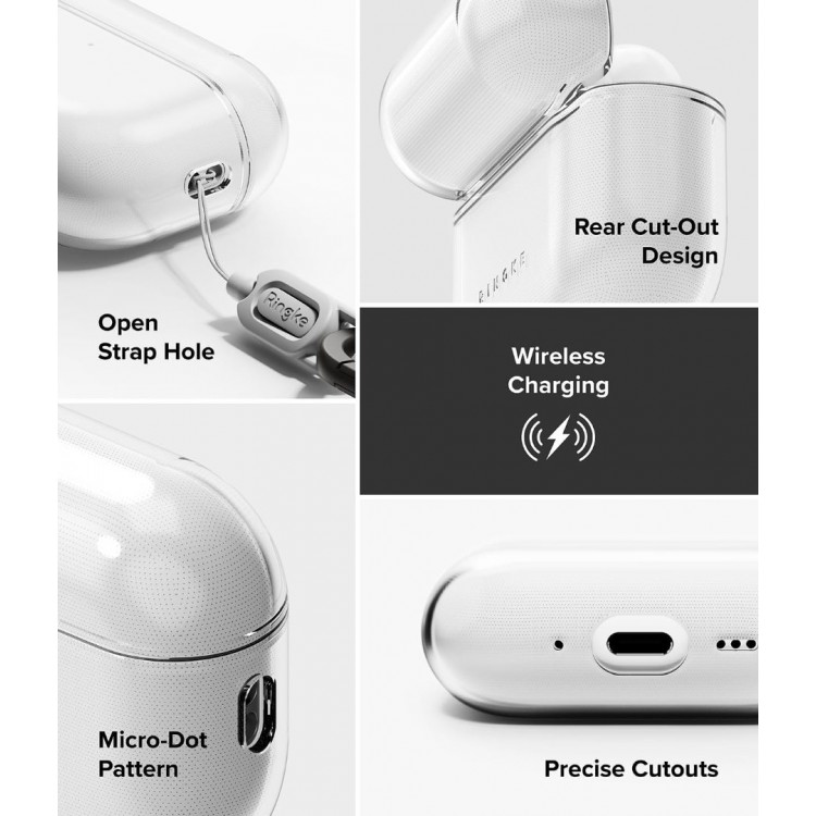 Θήκη RINGKE Soft Flexible  με γάντζο για Apple AirPods PRO 3 2025 - ΔΙΑΦΑΝΟ
