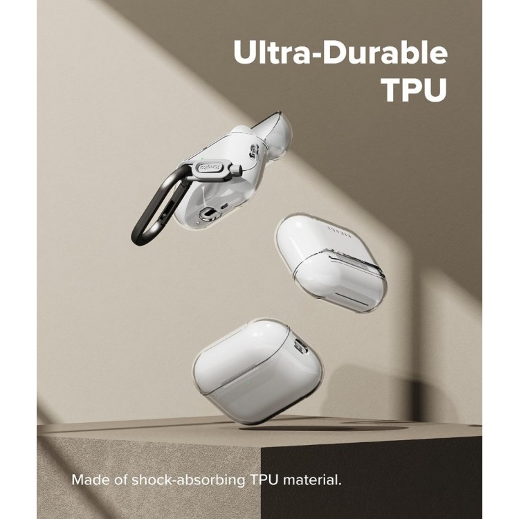 Θήκη RINGKE Soft Flexible  με γάντζο για Apple AirPods PRO 3 2025 - ΔΙΑΦΑΝΟ