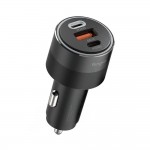Ringke 30W Φορτιστηής Αυτοκινήτου 3-ΘΥΡΕΣ , 1x USB-A QC, 2xUSB-C PD - ΜΑΥΡΟ - RGK1907