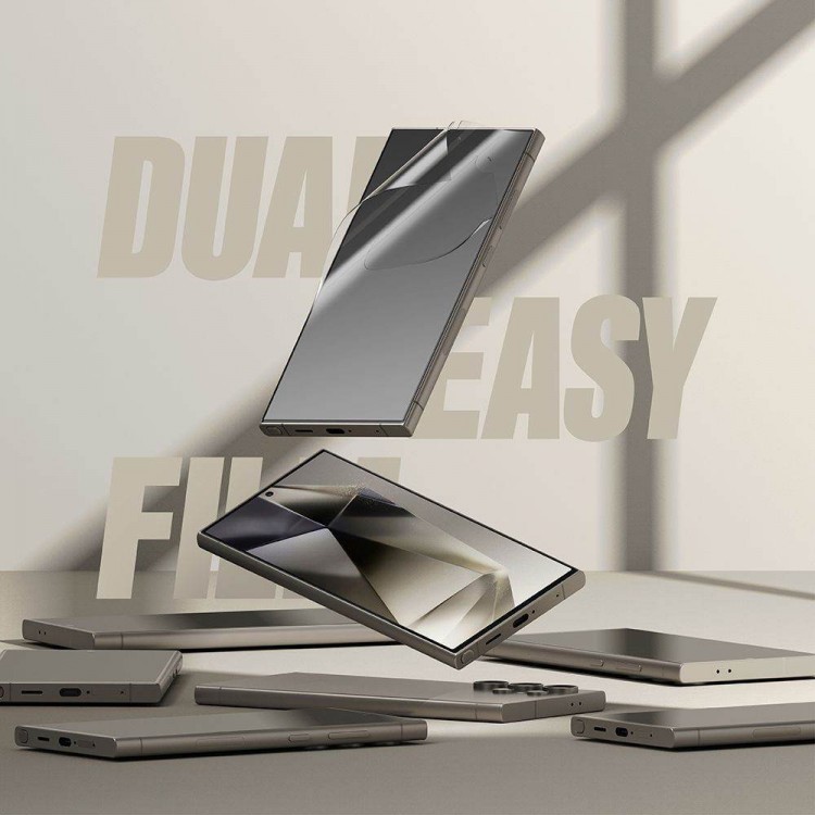 RINGKE DUAL EASY FRIENDLY CASE FRIENDLY Μεμβάνη προστασίας FULL CURVED 3D για Samsung Galaxy S24 ULTRA 5G 2024 - 2 PCS - ΔΙΑΦΑΝΟ