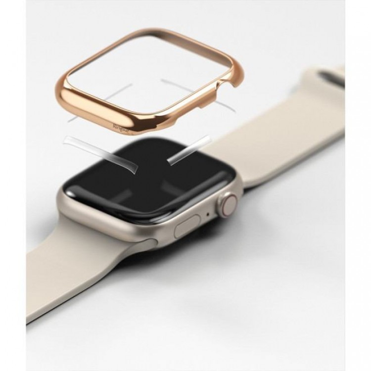Θήκη Ringke Bezel Styling για Apple Watch seriees 9 / 8 / 7,  41mm - Glossy ΡΟΖ-ΧΡΥΣΟ