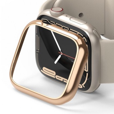 Θήκη Ringke Bezel Styling για Apple Watch seriees 9 / 8 / 7,  41mm - Glossy ΡΟΖ-ΧΡΥΣΟ