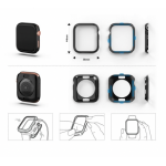 θήκη RINGKE SLIM FULL FRAME Fit Styling Stainless Steel για Apple Watch 4,5,6,SE - 44MM - ΜΑΥΡΟ - AW4-44-72
