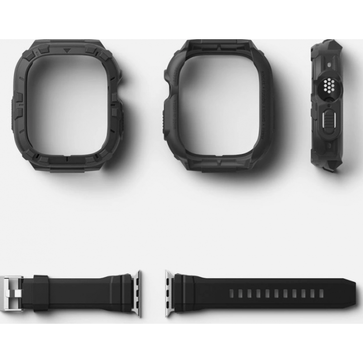 Θήκη RINGKE FUSION X GUARD με λουράκι αθλητικό για APPLE WATCH ULTRA 1/2 - 49 MM - ΜΑΥΡΟ