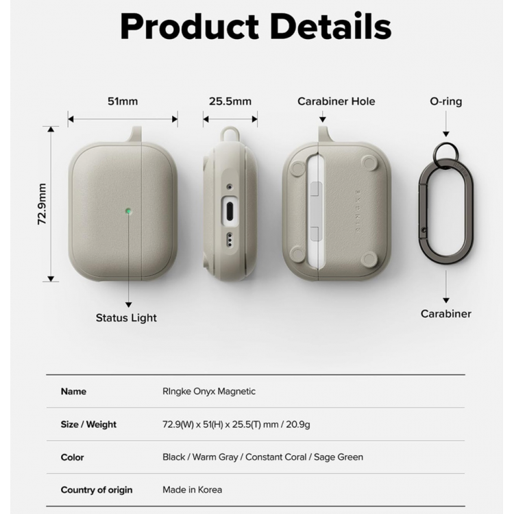 Θήκη RINGKE ONYX MAGNETIC MAGSAFE WOVEN για Apple AirPods PRO 3 2025 - Warm ΓΚΡΙ