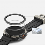 Ringke Bezel Styling Δακτυλίδι Προστασίας + HD Γυαλί Προστασίας for Samsung Galaxy Watch Ultra 47mm - Ανοξείδωτο ατσάλι - ΜΑΥΡΟ - GWU-47-98