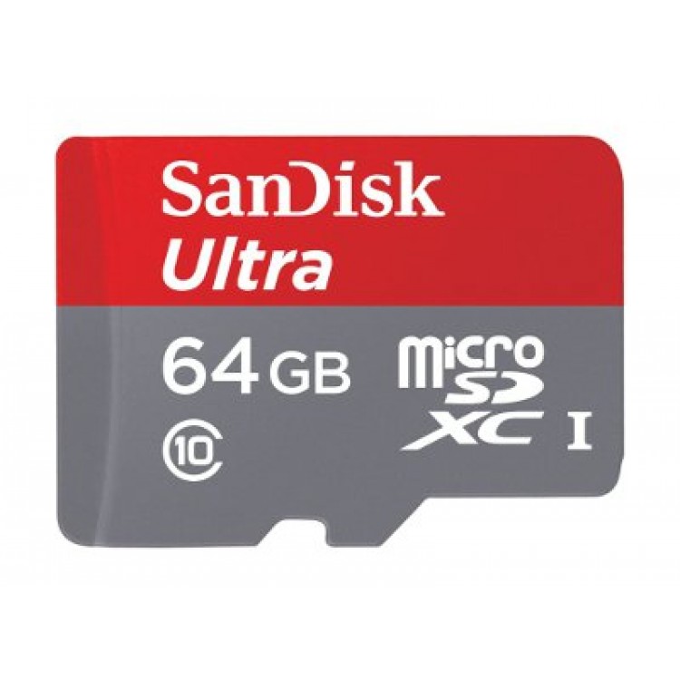 SanDisk Ultra ANDROID microSD 64GB 80MB per sec PLUS SD Adapter - SDSQUNC-064G-GN6MA 