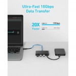 Anker USB-C Docking Station με 4x Type-C, 10Gbps, 100W Max PD-in - ΜΑΥΡΟ - A8340GA1