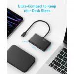 Anker USB-C Docking Station με 4x Type-C, 10Gbps, 100W Max PD-in - ΜΑΥΡΟ - A8340GA1