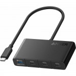 Anker USB-C Docking Station με 4x Type-C, 10Gbps, 100W Max PD-in - ΜΑΥΡΟ - A8340GA1