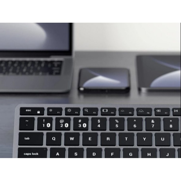 SATECHI Slim X1 Bluetooth Backlit Ασύρματο πληκτρολόγιο Αλουμινίου για Apple Mac, iMac, Macbook - QWERTY - ΓΚΡΙ - ST-BTSX1M