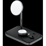 Satechi 3 σε 1 MagSafe Mαγνητική Βάση Ασύρματης Φόρτισης για Αpple iPhone, Apple Watch και Airpods 15W - ΓΚΡΙ - ST-WMCS3M
