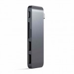 Satechi USB-C Passthrough Hub Adapter 4X Θύρες USB-A 3.0 Αλουμινίου, 5-σε-1 - ΓΚΡΙ - SA-ST-TCUPM